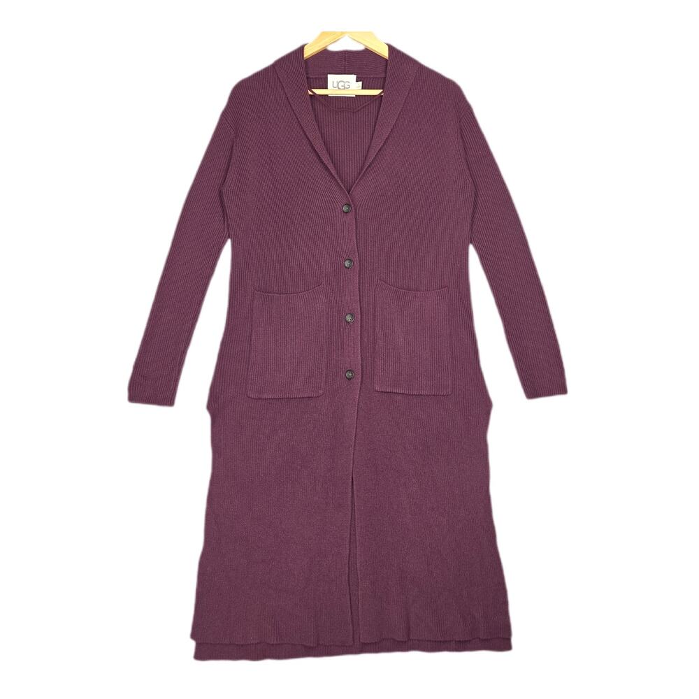 UGG “AIMEE” LONG KNIT CARDIGAN – WOMEN’S SMALL – PORT/BURGUNDY – STYLE 1018767